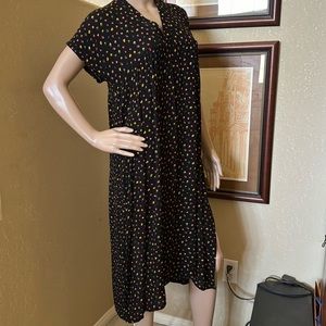 Haley Solar USA Black Summer MIDI Dress sz S